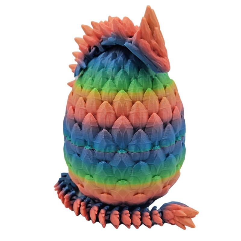 Netoxická 1ks 3D tištěná figurka draka s drahokamy - Duhový plastový dekor na stůl, ideální do ložnice a kanceláře, perfektní dárek k Vánocům