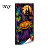 Halloween Yard Horror Accessories Wall Stickers Trash Can Decal Stickers, Spooky Skull Ghost Durable Facade Decals for Outdoor Garbage Cans,