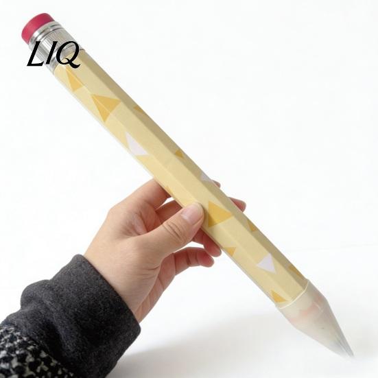 Unique Pencil Design Giant Pencil, Extra Large Writable with Colorful Romantic Desk Decor Pattern Printed, Oversized for School Office Supplies Heart