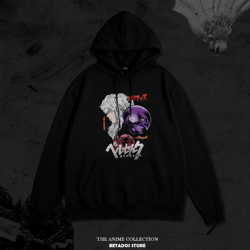 Berserk Japanse Anime Bedrukte Hoodie Mannen Vrouwen Streetwear Y2k Oversized Los Retro Herfst Winter Sweatshirt Pullover Trainingspak Dames Heren Kleding