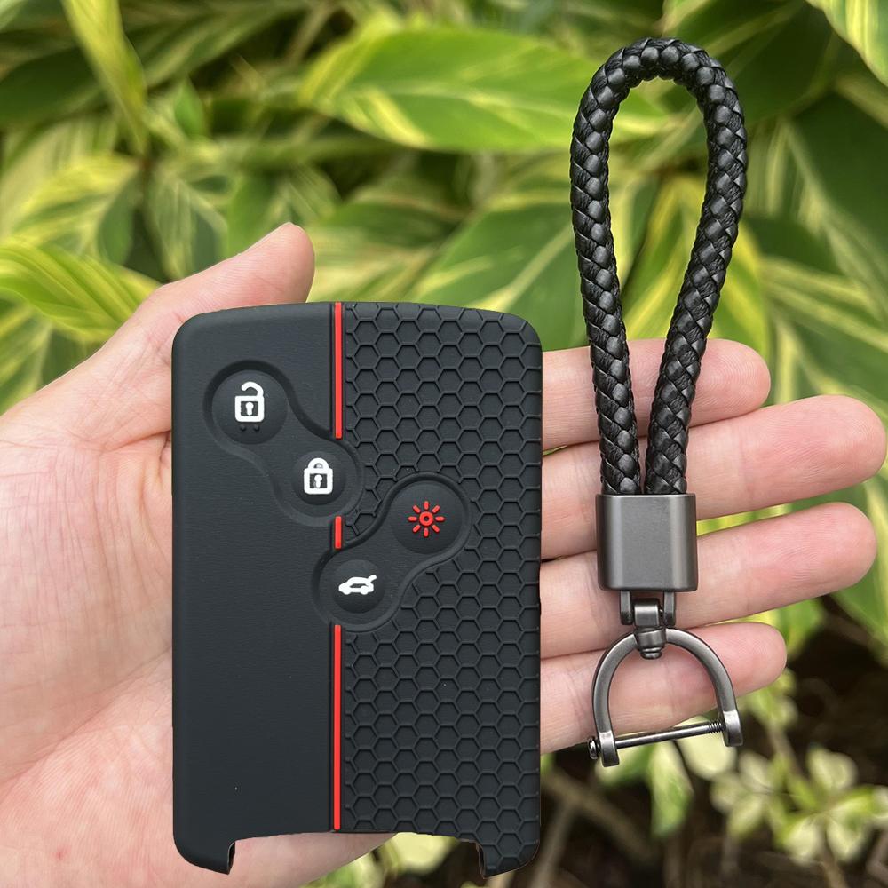 Silicone Car Key Cover For Renault Kadjar Captur Clio Megane 2 3 4 RS Koleos Logan Scenic Duster Card Case Key CHAIN Accessories