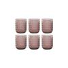 Lot de verres en verre rose - Home ESPRIT - 240 ml - Lot de 6 - 8x8x10 cm - Multicolore - Finition glossy