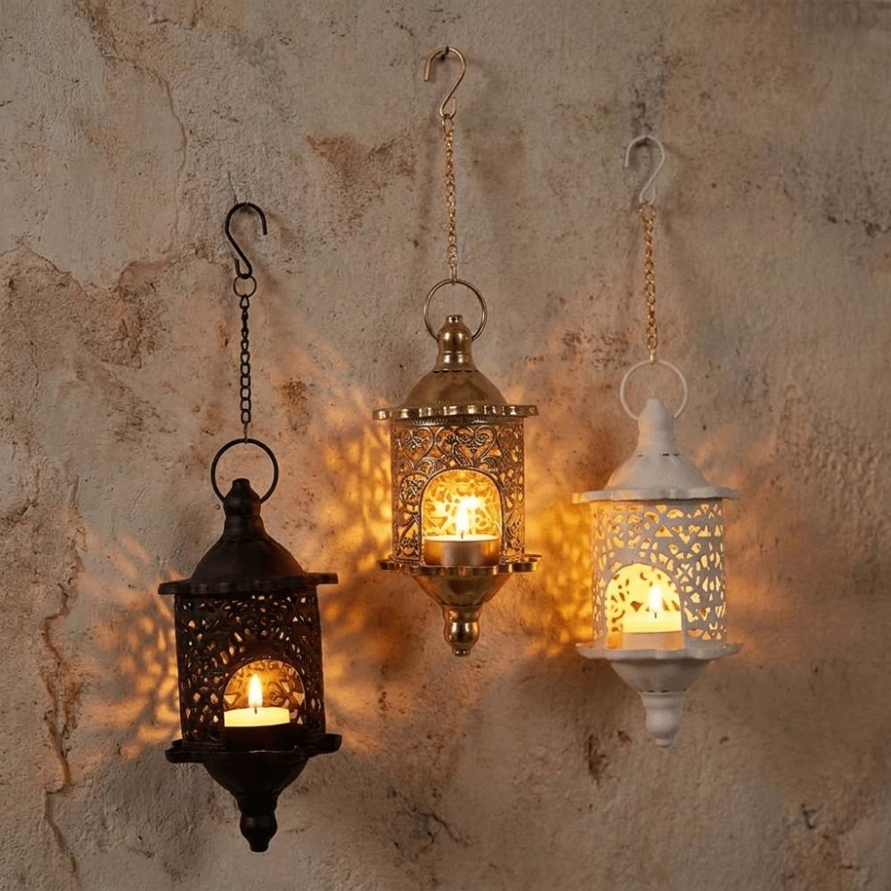 Romantic Hollow Metal Candlestick Iron Hanging Candle Holder Hollow Birdcage Lantern Indoor