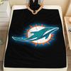 Miami Dolphins Print Flannel Blanket, High Quality Comfortable for All Seasons, Home Decor, Warmth and Comfort, Perfect for Christmas Gifts