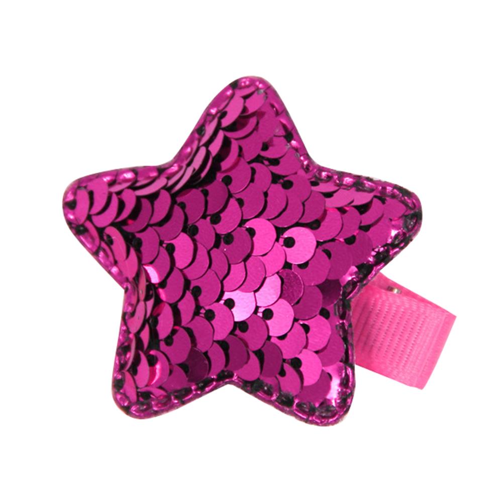 

Детские блестящие блестки для маленьких девочек, пятиконечная звезда, боковая заколка для волос, декор для волос розы красного