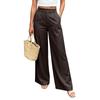 Damen High Waist Weite Hosen mit Taschen Entspannte Passform Gerades Bein Lässige Hosen Geeignet für den täglichen Gebrauch und die Arbeit