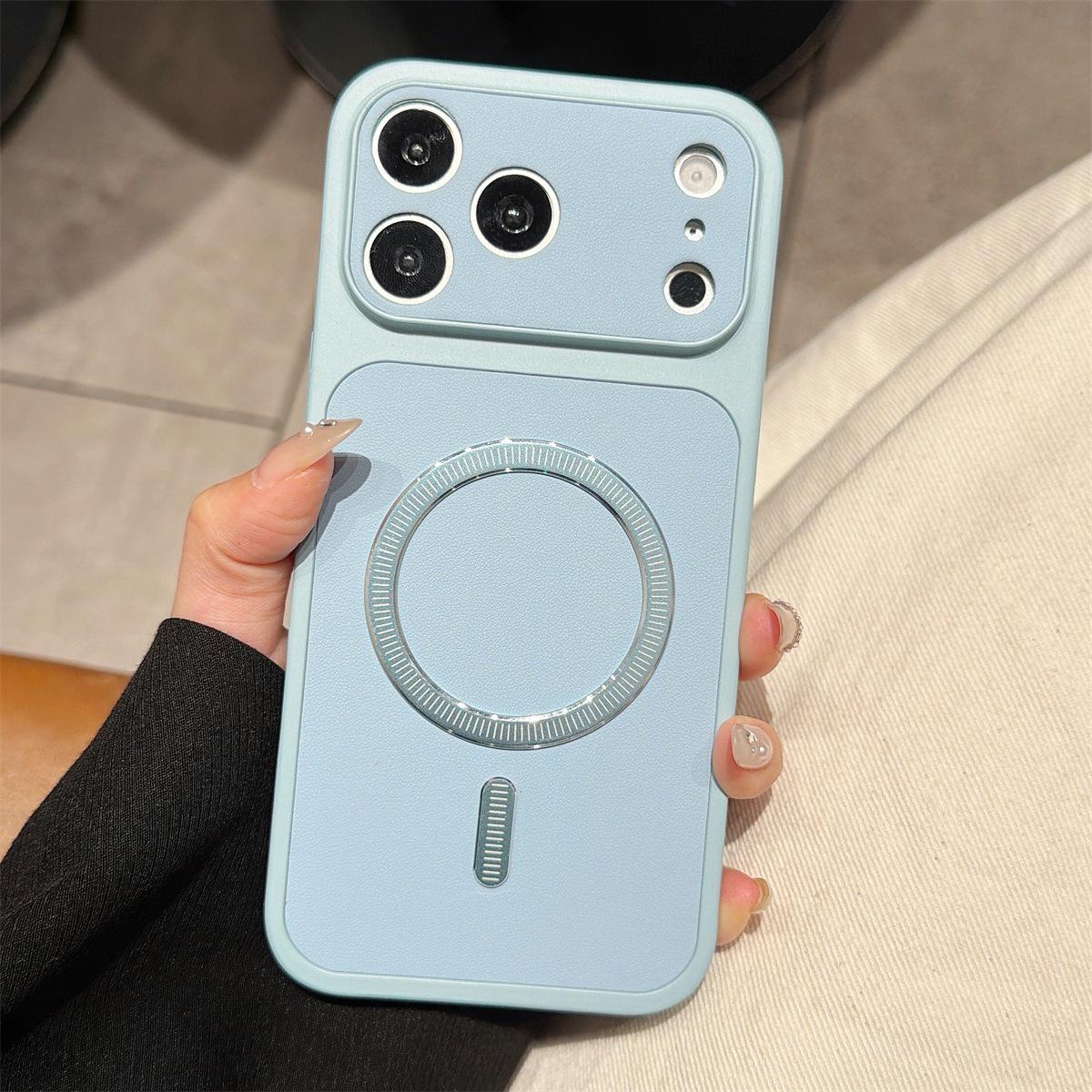 

Dopamine Leather Magnetic Case for iPhone 14/13 Pro Max: Anti-Fall Cover iPhone 14 Pro синий