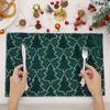 New Christmas Placemat Set Pv Velvet Three-dimensional Embroidery Table Mat Restaurant Decoration Christmas Tree Thermal Insulation Mat