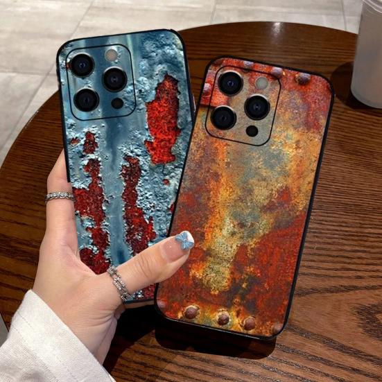 Rostige Handyhülle Stoßfeste Handyhülle Industrielles Eisen Inspiriertes Handy-Shell 360-Grad-Schutzhülle für IPhone 15/15Pro/15ProMax/15Plus