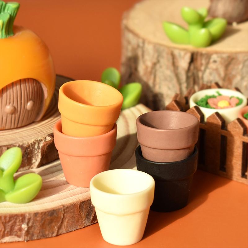 10Pcs Miniature Flower Resin Pots Clay Planter Terracotta Dollhouse Accessories Fairy Garden Pots Mini Flower Pots Planters