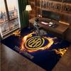 Inter Milan Custom Crystal Velvet Rug, Personalized Name Text Print, Football Logo Soft Non‑Slip Floor Mat Home Decor Gift