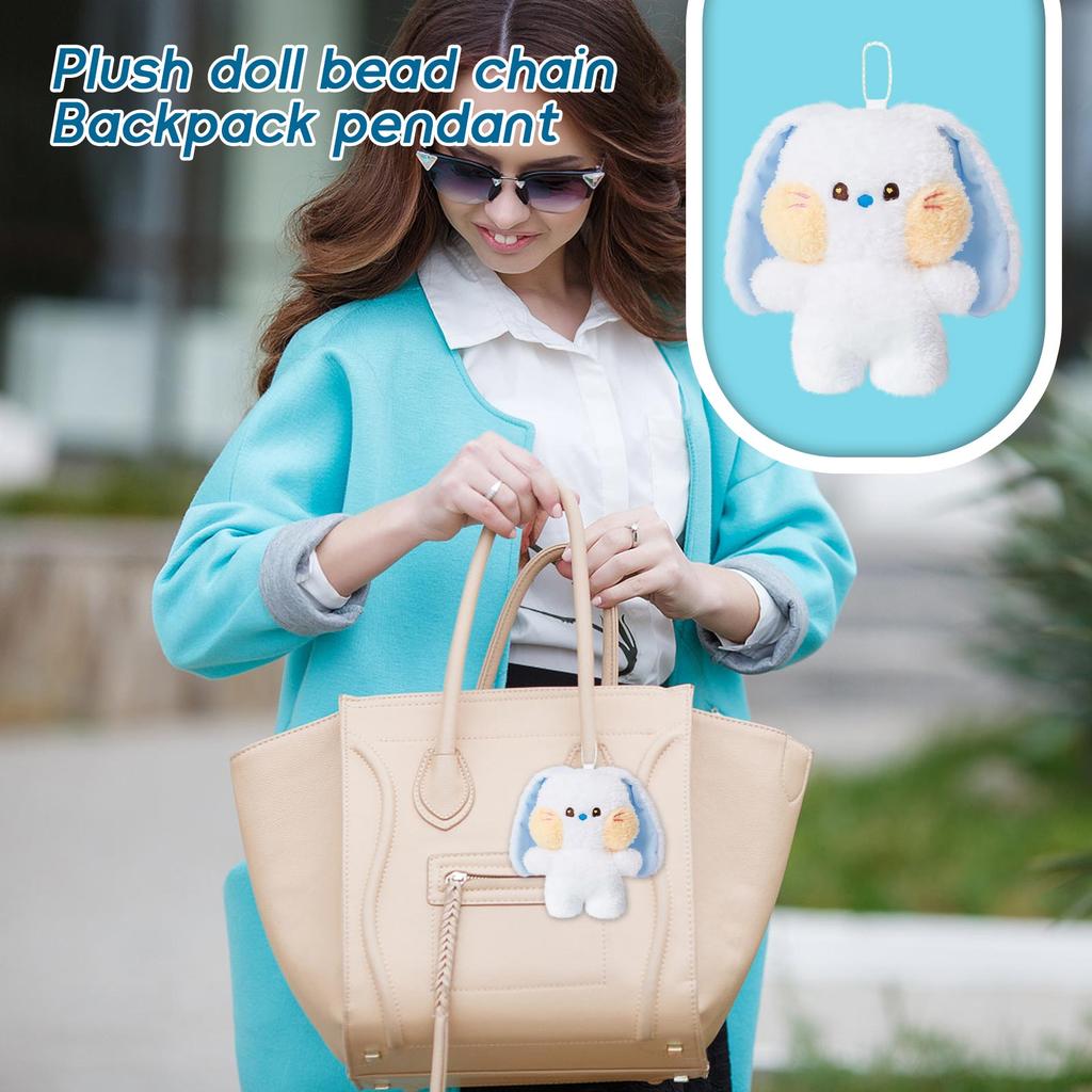 Plush Doll With Bead Chain Backpack Pendant Plush Doll