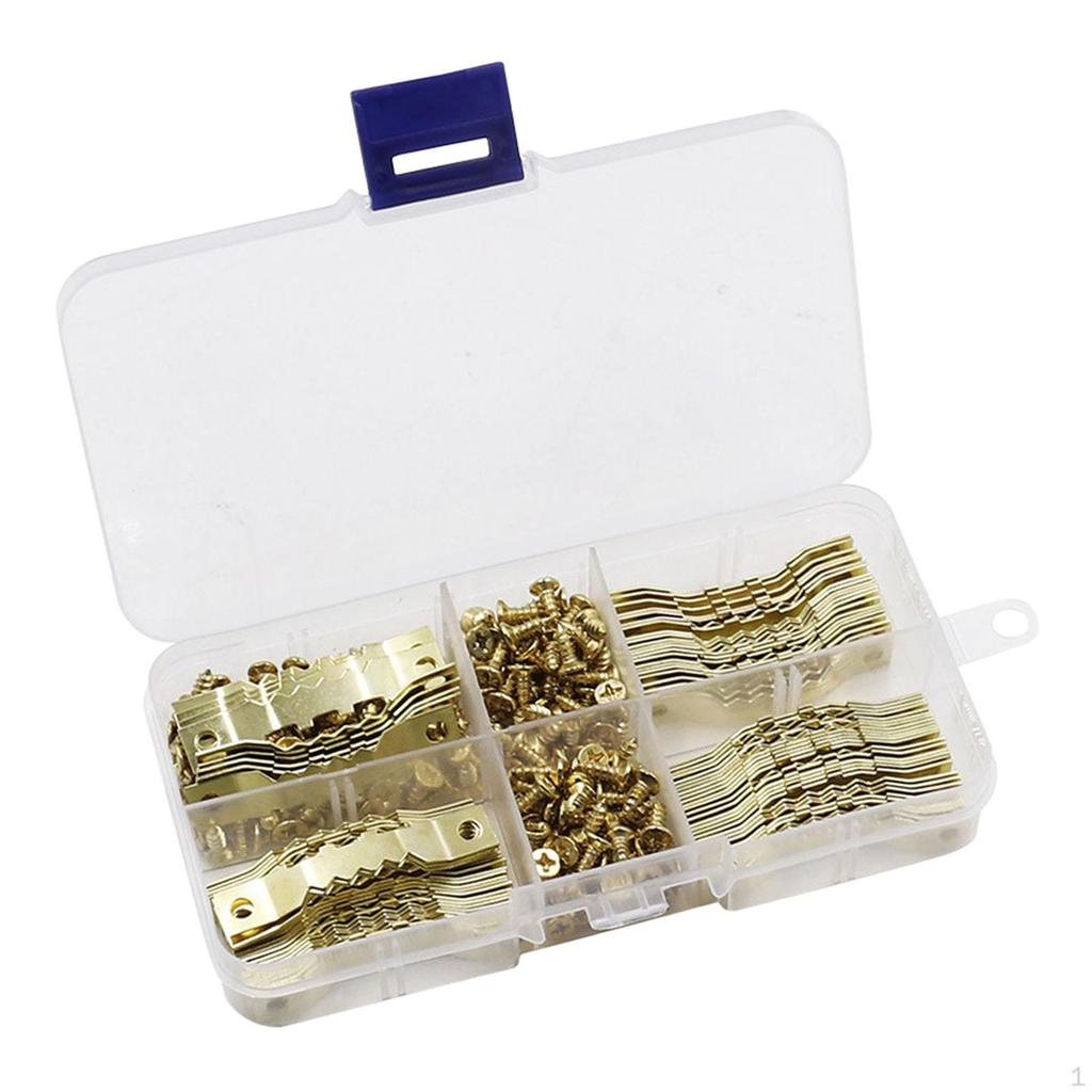 Sawtooth Picture Hangers, 100 Pack Frame Hanging Hangers Double Hole with Screws,