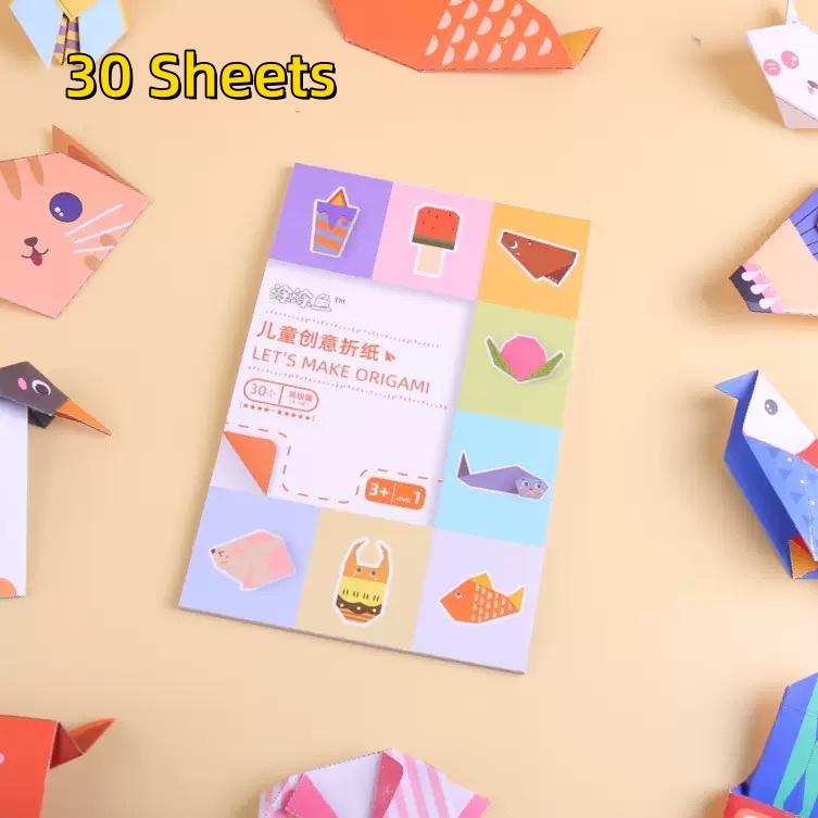 Origami Kit 30/108 Sheets Paper Folding Craft Guiding Book DIY Handmade Toys Art Craft Projects Supplies for Beginners Gifts