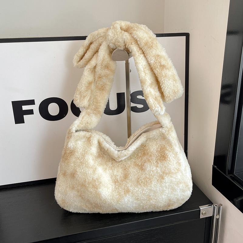 

Mao Mao bag women s bag autumn new fashion large capacity shoulder bag soft plush handbag messenger bag бежевый