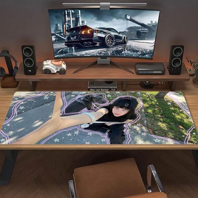 Billie Eilish Large Size Mouse Pad Large Gaming Table Cushion Non-slip Laptop Tablet Big Mousepad XXL Mat Mini PC Playmat With Lock Edge