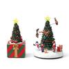 Lighted Up Christmas Tree Music Box Decoration Rotating Resin Musical Box for Holiday Tabletop Mantel Shelf Display