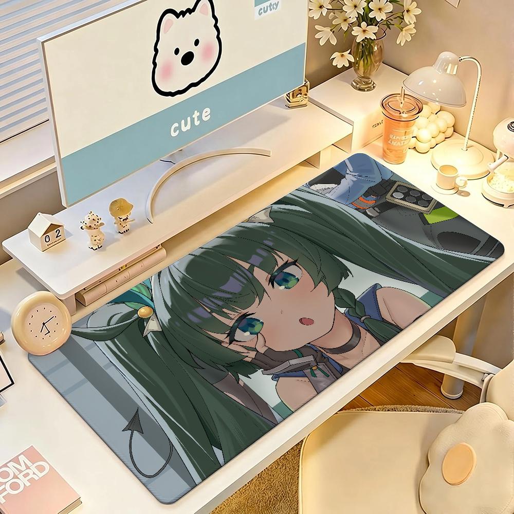 Anime Qingyi Mouse Pad NonSlip Gaming Desk Mat Laptop Keyboard Tray Office Pc Rubber Zenless Zone Zero Gamer Black