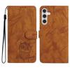 For Samsung Galaxy S25 FE Case Owl Imprinted PU Leather Wallet Phone Cover with Wrist Strap