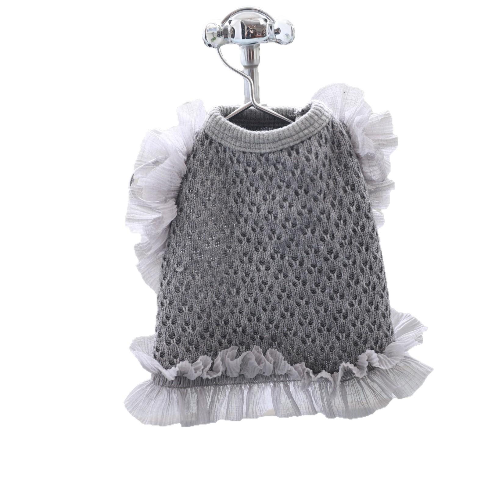 

Light Gray Dog Cat Vest Comfortable and Soft Chihuahua Puppy Spring Clothes Warm Yorkshire Sweater Clothes for Small Dogs XXL світло-сірого кольору