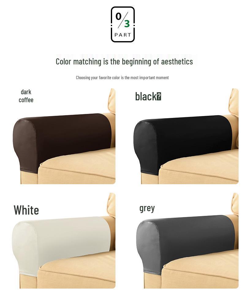 Universal Waterproof PU Leather Armrest Cover Set - Elastic, Full-Wrap Protection, Cross-Border Exclusive