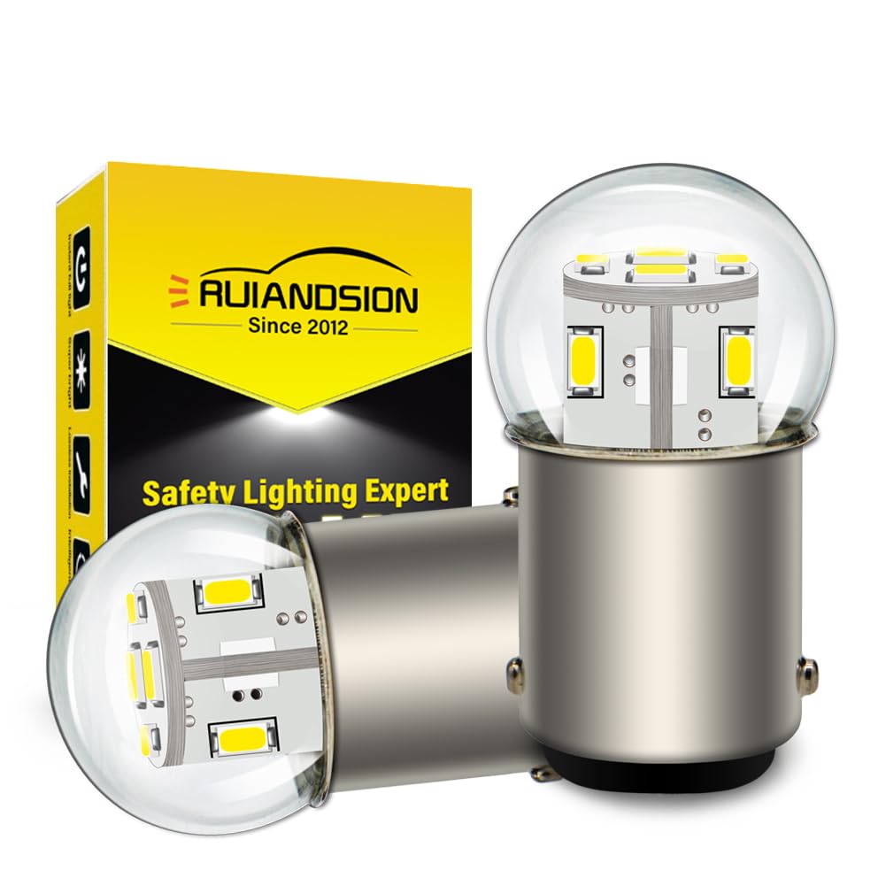 

[12SMD High Brightness/Compatible with Many Vehicles] Ruiandsion BA15D LED Bulb 6V