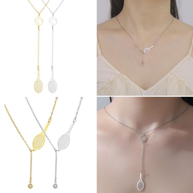 Fashionable Tennis Racket Pendant Necklace Portable And Sturdy For Everyday Wear