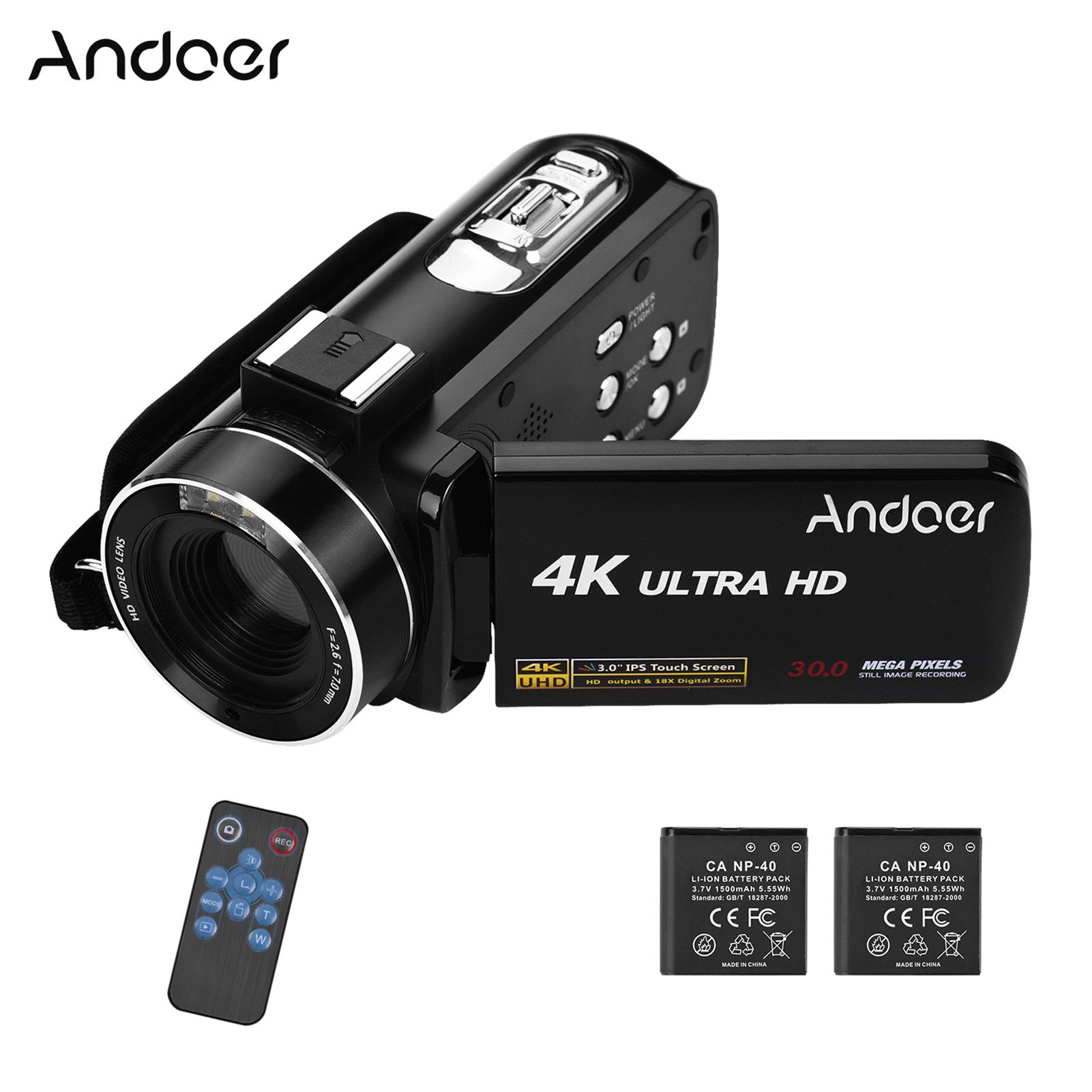 

Andoer 4K Портативная цифровая видеокамера Dv Видеокамера с датчиком CMOS с 3,0-дюймовым IPS-монитором Серийная съемка Функция защиты от сотрясений