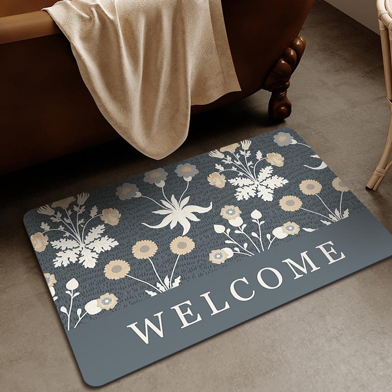 Nordic Cross-border Style, Diatomaceous Earth Bathroom Door, Absorbent Anti Slip Quick Drying Foot Pad