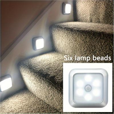 1pc 6LED Wireless Motion Sensor Night Light, LED Wall Lamp for Bedroom, Corridor, Cabinet Under Light, Indoor Decoration(3 AAA, Not Included)