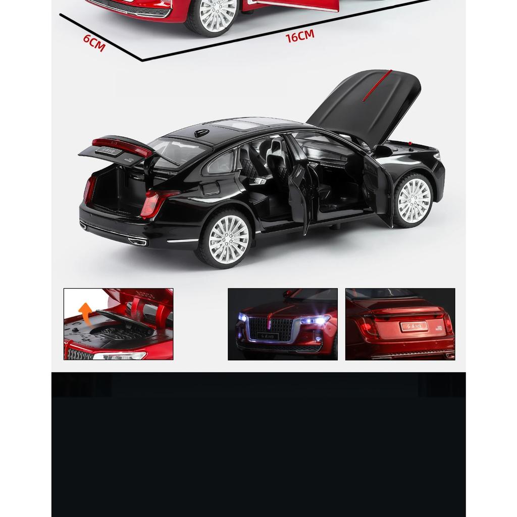 1/32 Hong Qi H9 Alloy Luxy Car Model Diecast Toy Vehicles Metal Car Model High Simulation Sound Light Collection Childrens Gifts