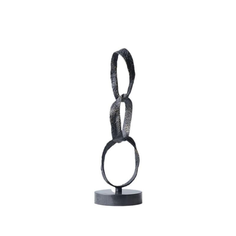 Abstract Metal Geometric Circle Ornament Silver Hoop Irregular Sculpture Decorative Figurines Home Decoration Accessories