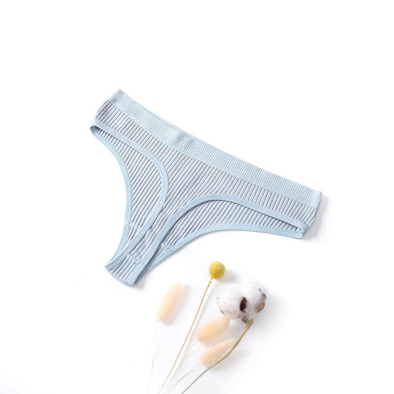 

Женские трусики бесшовные рубчатые стринги с низкой посадкой удобные хлопковые G-стринги однотонное нижнее белье женское белье XL синий