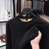 Men's Fashion Long-Sleeve Velvet Warm Hoodie - Autumn/Winter Round Neck Knit Casual Top