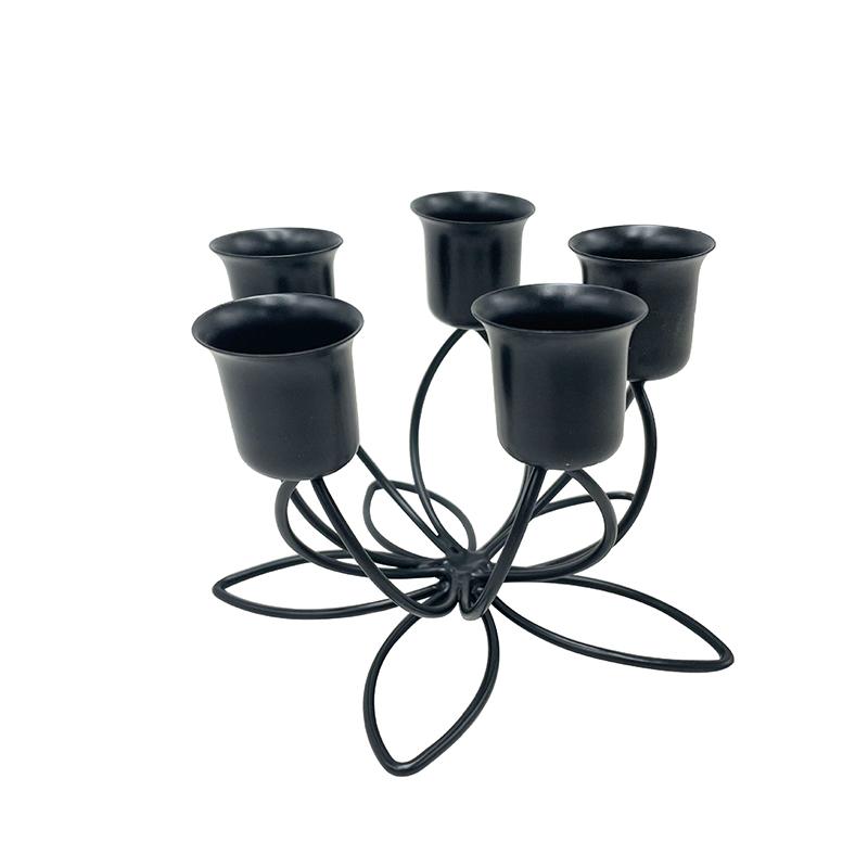 Iron Art Creative Ambience Stage Wedding Props Decorative Lotus Shaped Design Candlestick, Without Candles