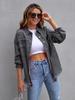 Denim Jacket Women's Solid Color Loose Jacket Ripped Fashion Long Sleeve Women's Denim Shirt