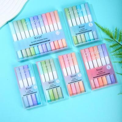 12-Color Boxed Fluorescent Highlighter Pens for Students - Eye Protection & High Visibility