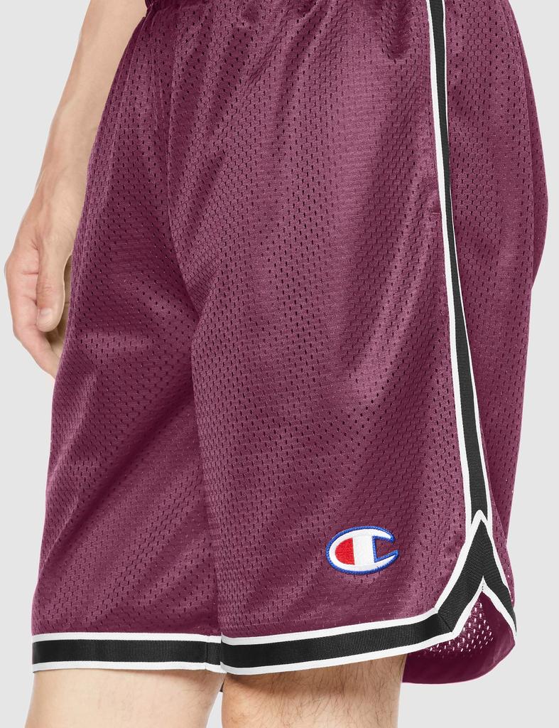 Champion CAGERS Mesh Shorts with a Size M C3-TB544 Men's Quick-Drying, Antibacterial, Odor-Resistant One-Point Logo, Maroon,