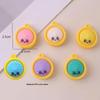 Cartoon Smiling Steamed Bun Key Chain Soft Eco-friendly PVC Pendant for School Bag Luggage Student Accessory