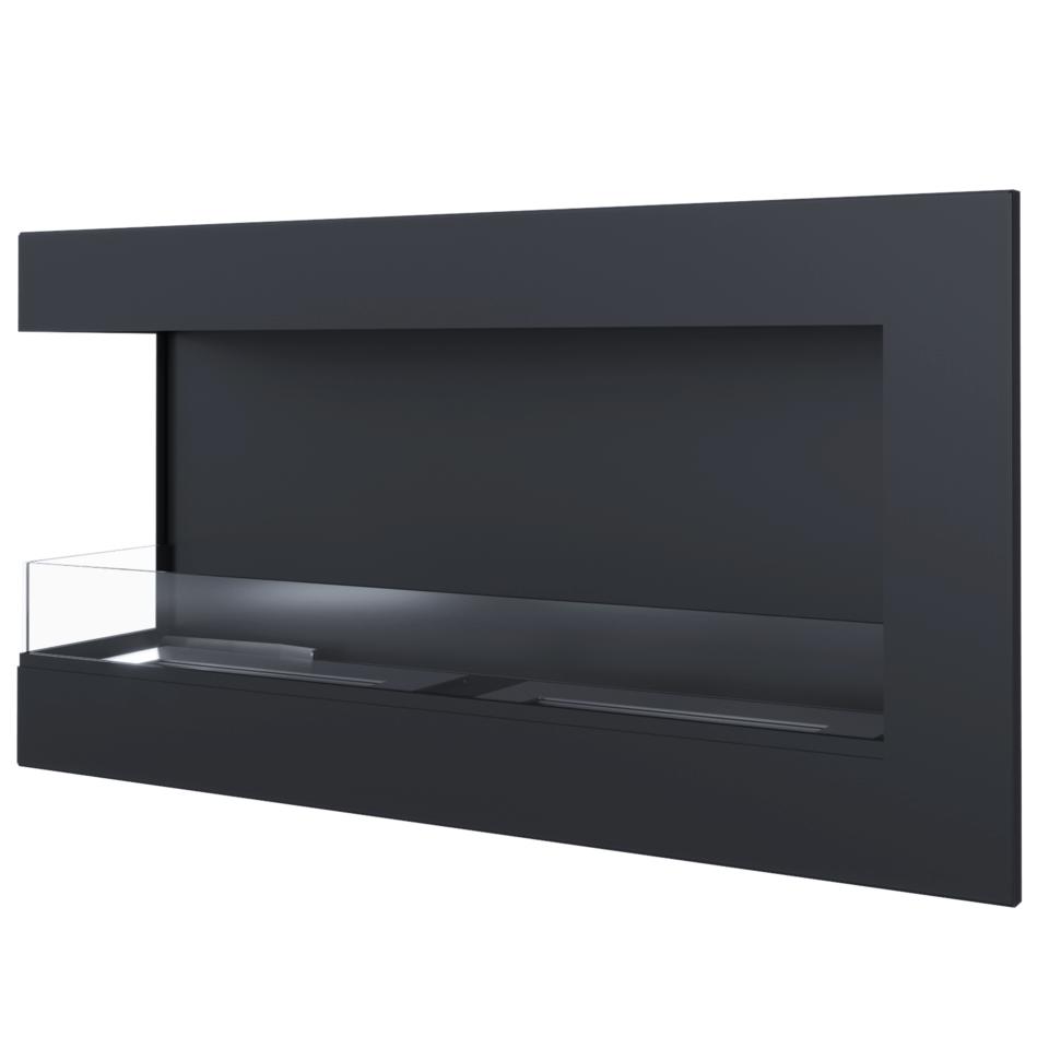 Bioethanol Fireplace 900 TÜV Left-sided with Stones Set