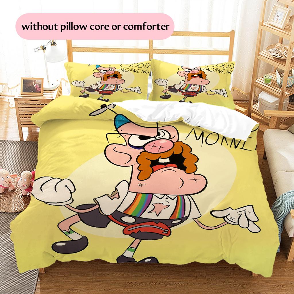 Uncle Grandpa  Pattern Bedding Quilt Set  Home Decoration  Gift (1 * Duvet Cover + 2 * Pillowcase  Without Core)
