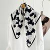 Silk scarf women's spring and summer small fragrant wind camellia mulberry silk temperament printing versatile Chinese square scarf outer scarf shawl