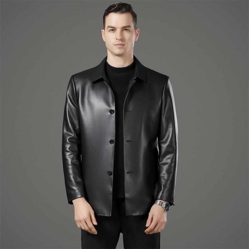 

Утепленная куртка из овчины для мужчин на зиму, утолщенная и теплая, повседневная куртка на белом утином пуху для пап среднего возраста 5XL