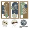 3 Pcs Botanical Plant Wall Art Minimalist Framed Boho Wall Decor for Living Room Bedroom Bathroom Home Office Decor