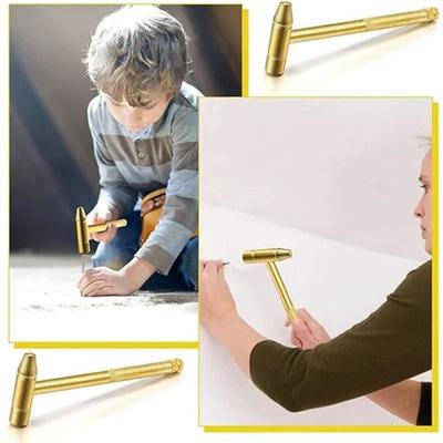 Copper Alloy Mini Craft Hammer Detachable Brass Material Screwdriver Set 6 In 1 Gold Color Multi-function Hammer Precision Work