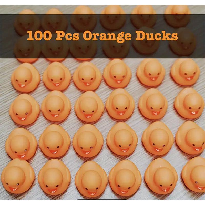 

50/100Pcs Halloween Rubber Ducks Orange Squirt Duckies , Toy Set, Classroom Prizes Ducky, Trick Or Treat Fillers Party Favor