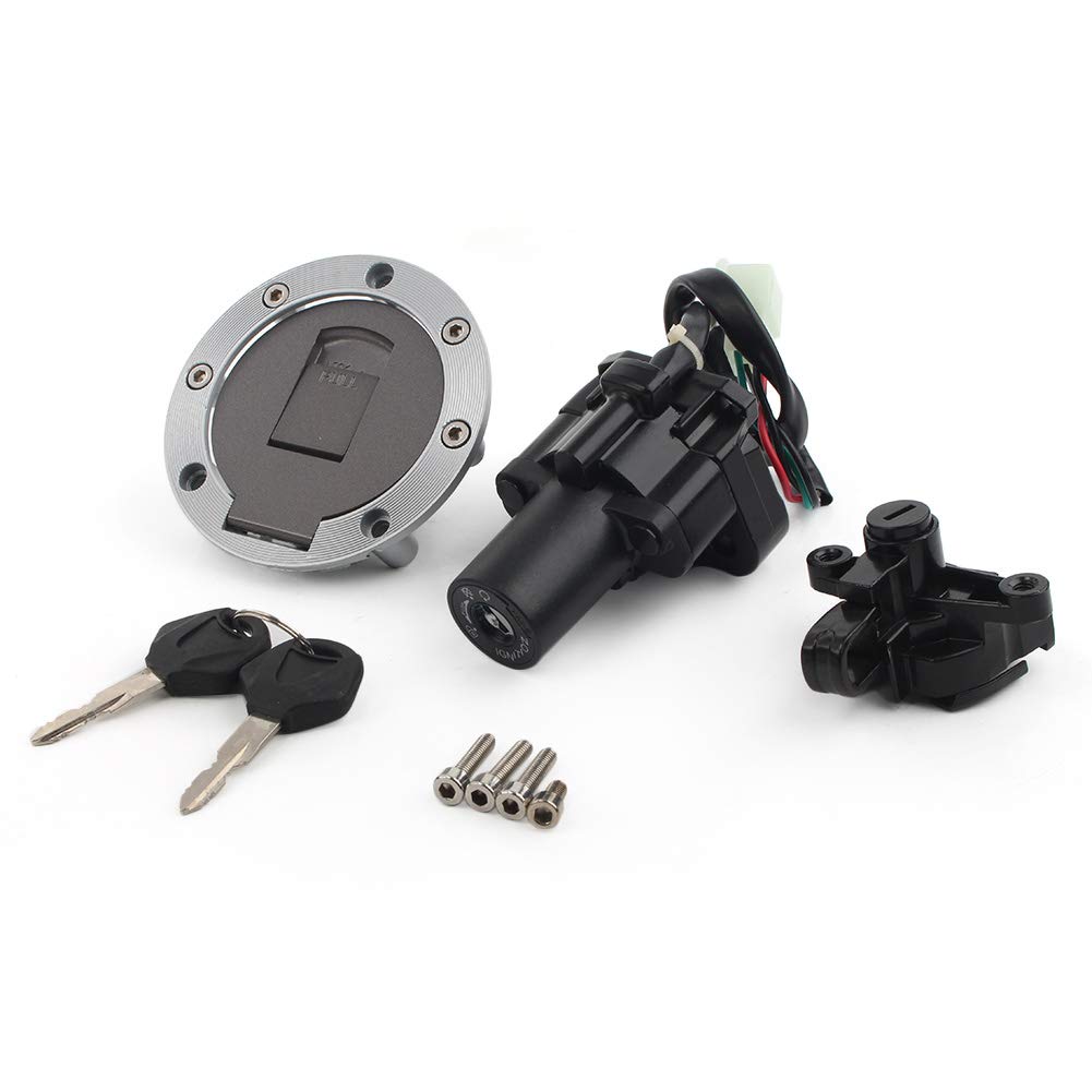 

GZYF Motorcycle Ignition Switch Fuel Tank Gas Cap Seat Lock with Key Kit Durable