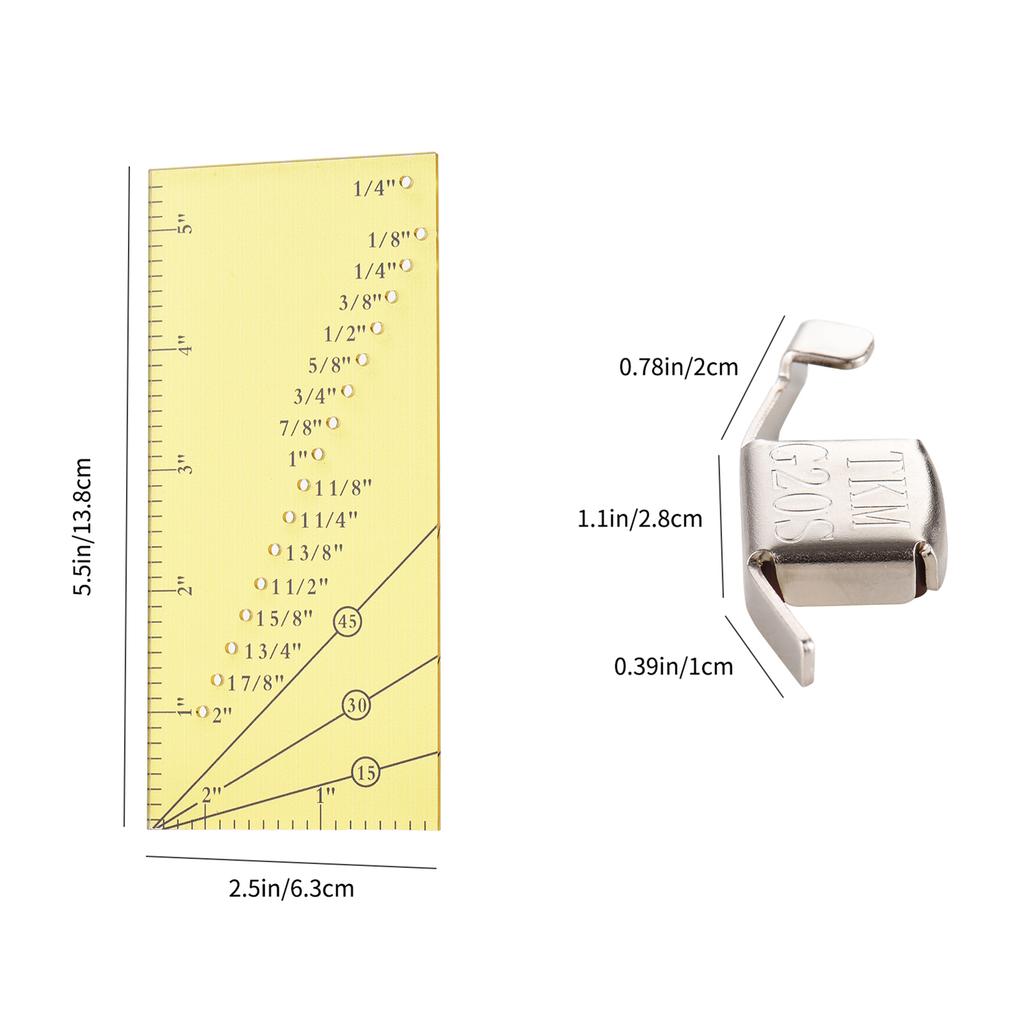 Seam Allowance Ruler and 2 Magnetic Seam Guide for Sewing Machine 1 8  to 2  Straight Line Hems Sewing Ruler for Sewing