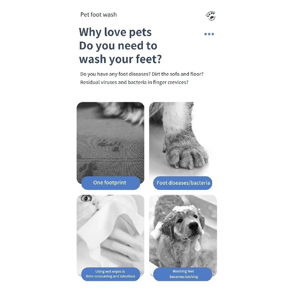 Electric Automatic Pet Foot Washing Machine Portable Quick Clean Low Noise Waterproof Dog Paw Cleaner Foot Cup