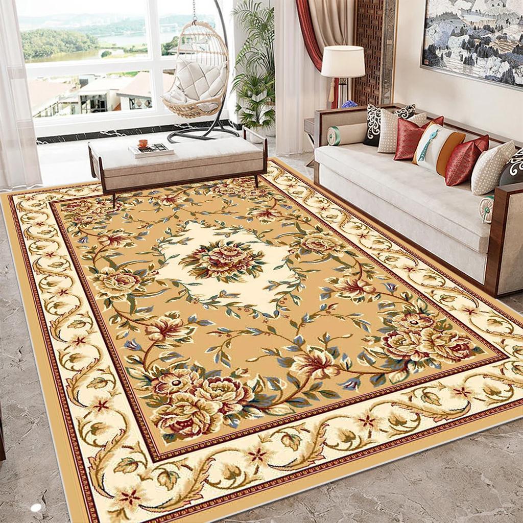 European Style Luxury Large Living Room Carpet Soft Easy Cleaning Rugs for Bedroom Fashion Decoration Home Coffee Tables Mat